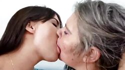 Demi Devassa, sexy Brazilian and mature woman kissing hard